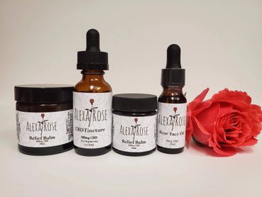 Pain Relief, CBD Tincture, Rose Face Serum