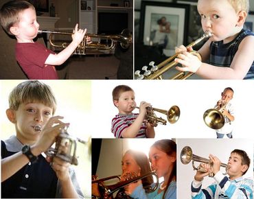 Never too young to play trumpet. We sell great playing used student beginner trumpets as well 