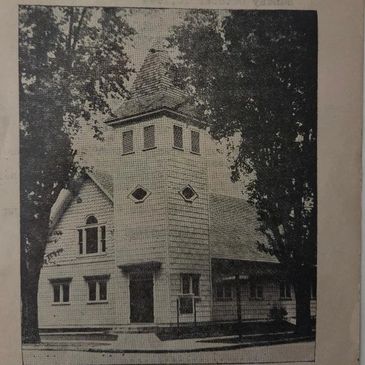 Black and white flyer for St. Paul Methodist Church in Clayton, Delaware.