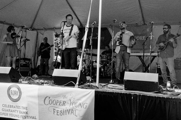 With Brian Blake and band at the Cooper-Young Festival, 2023. Photo by Renée Davis Brame.