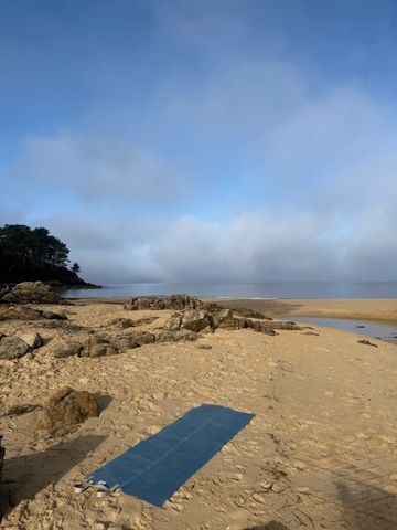 Yoga by the beach, Muxia, Spain