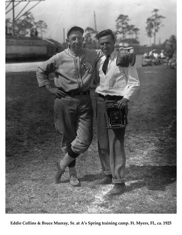 baseball legend Eddie Collins & photographer Bruce Murray in A's spring training in Ft.Myers FL 1923