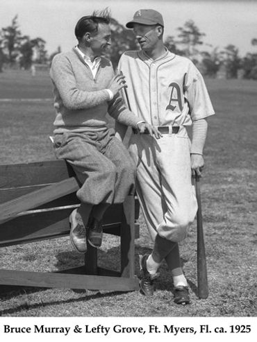 baseball legend pitcher Lefty Grove & photographer Bruce Murray in A's spring training Ft.Myers FL