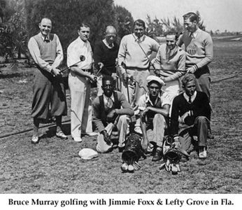 Baseball Legends Jimmie Foxx & Lefty Grove golfing with photographer Bruce Murray in Florida 1920's