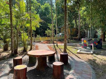 Exterior view of Greenwoods Nature Camp near Mudumalai Tiger Reserve