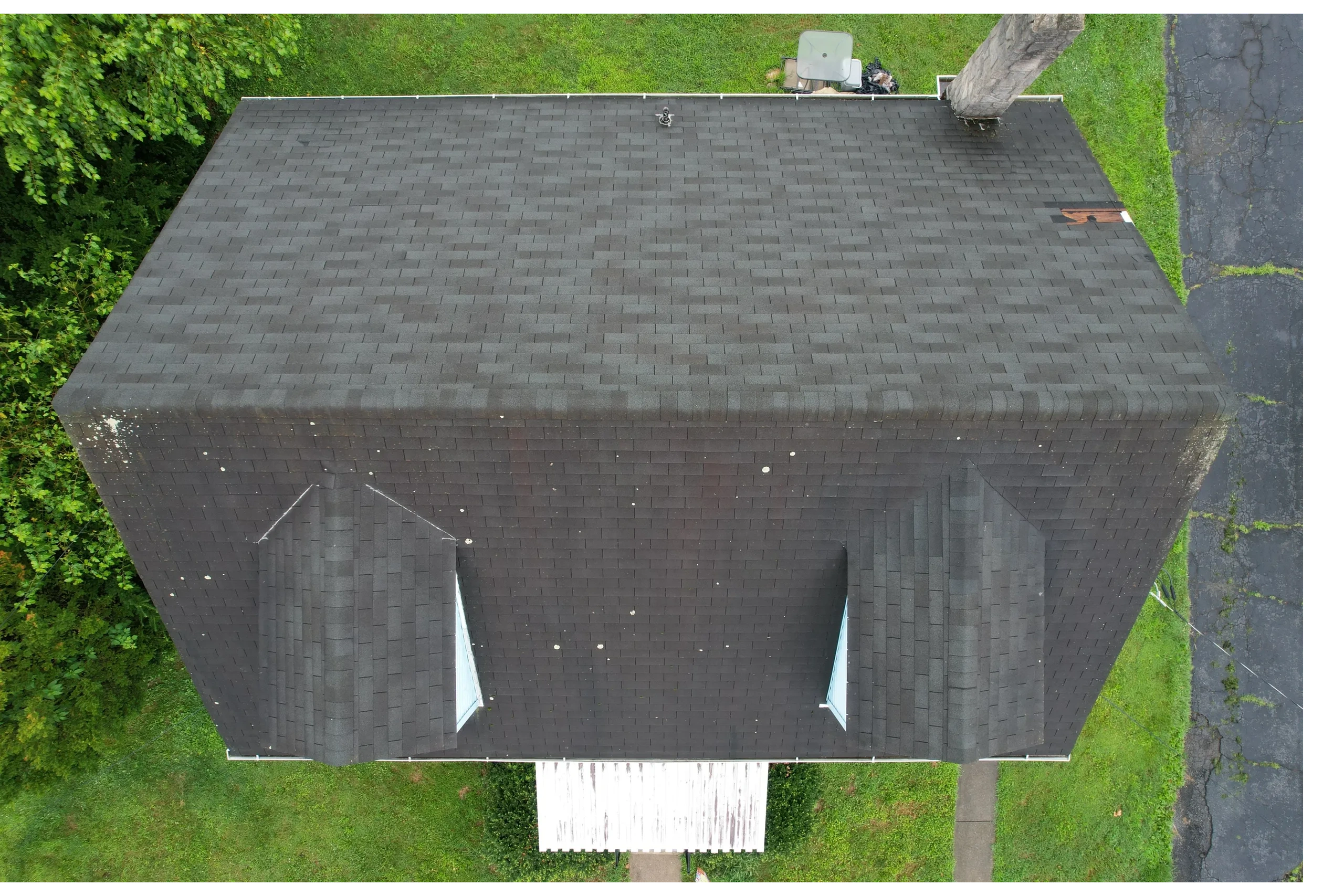 Drone footage of our clients roof damage.