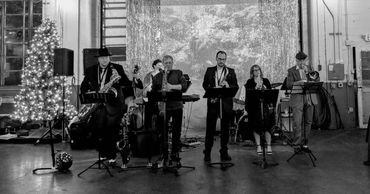 Equinox and our ‘little big band’ at the Bootlegger’s Ball at the Oregon Grain Growers’ Distillery
