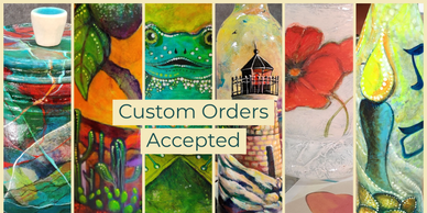 Custom painted, crafted orders designed to match customer decor, style and color schemes. 