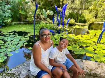 Zoe and Nonna at the garden