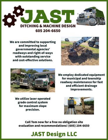 JAST Ditching Flyer show utilizing laser operated grade control system for maximum slope precision