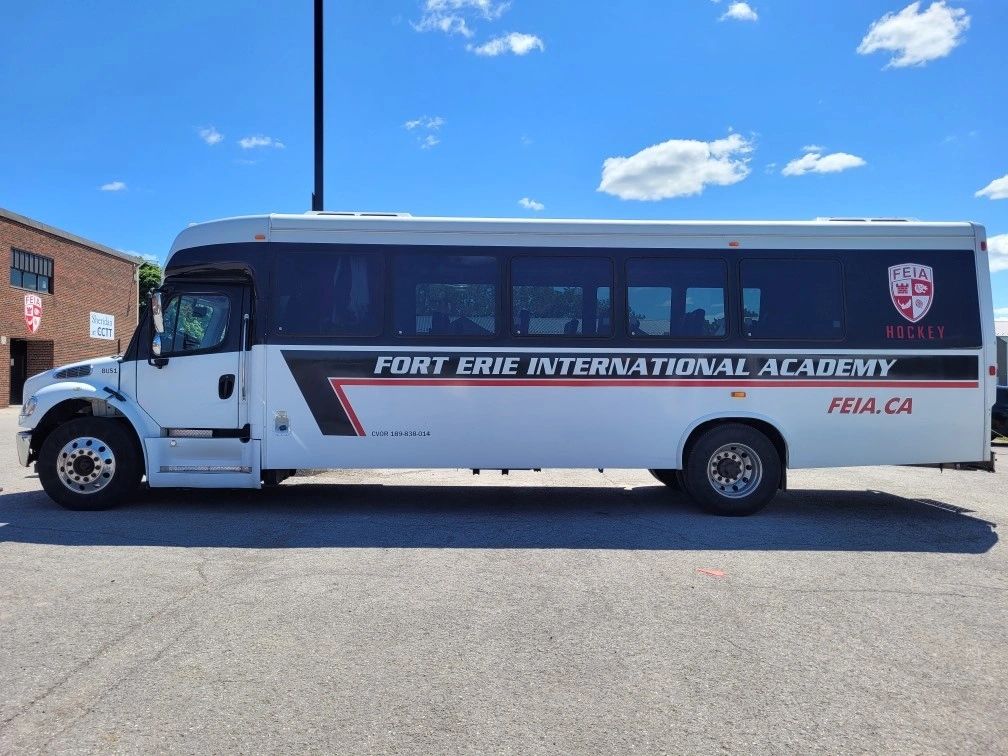 Local highschool bus custom lettering and design