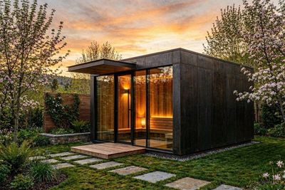 Transform your backyard into a spa with Elemental Spaces Sanctuary saunas. Built with steel chassis