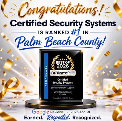 Certified Security Systems is ranked #1 on Google for Palm Beach County