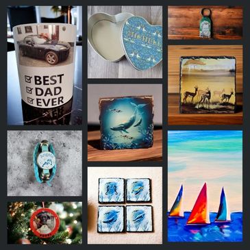 Personalised Mugs, Personalised Gifts, Slate Coasters, Christmas Decorations, Unique Gifts, Coastal t
