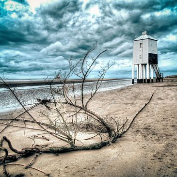 A high contrast beach image.