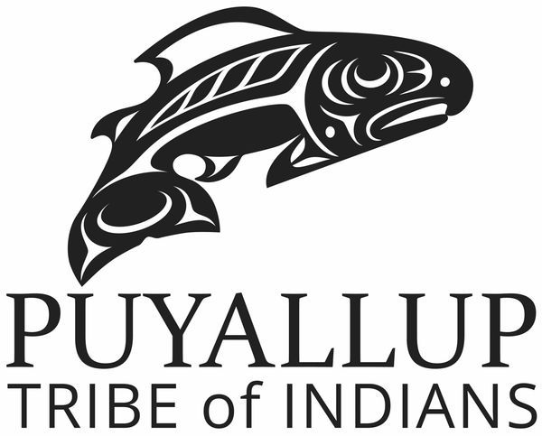 Puyallup Tribe of Indians logo with a tribal salmon