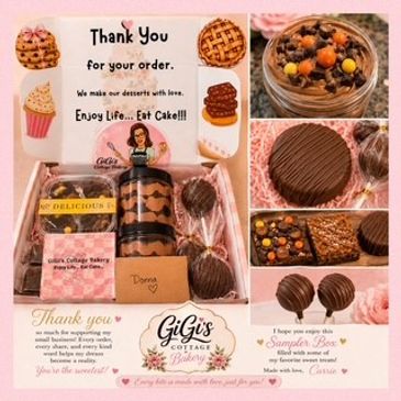 Thank you dessert box from Gi Gi's Cottage Bakery.