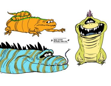 Visual development concept art and character development art by Chris McD