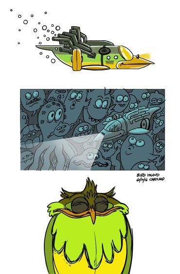 Visual development concept art and character development art by Chris McD