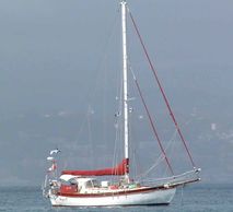 Westsail 32 sailing off Southern California