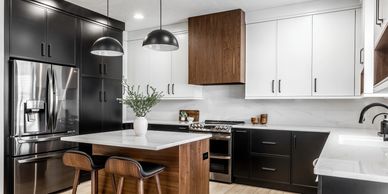 kitchen cabinets painted black in Ottawa