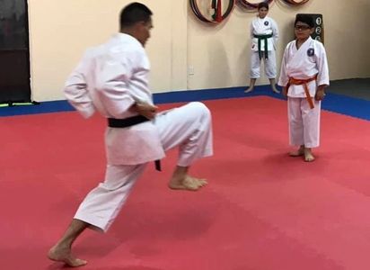 Sensei demonstrating a move in Jion