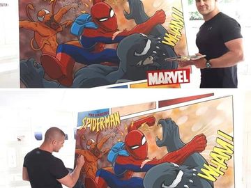 Graphic design mural painting design by Codey Anderson