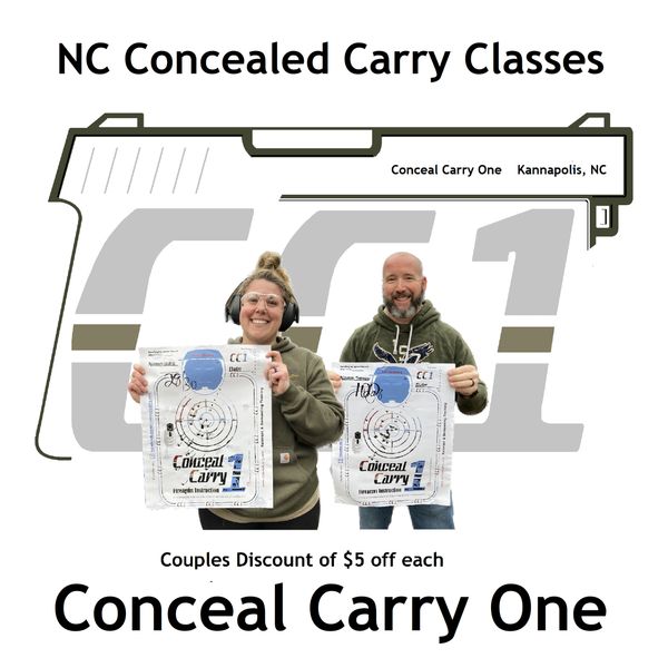 Concealed Carry Class Charlotte, Concord and Kannapolis Area. Couples Discount. Conceal Carry One