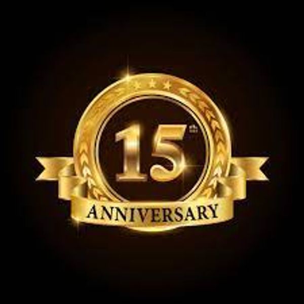 Moving company discount, 15 year anniversary logo