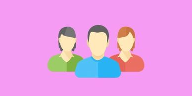 A graphic with a drawing of two woman and a man in the middle