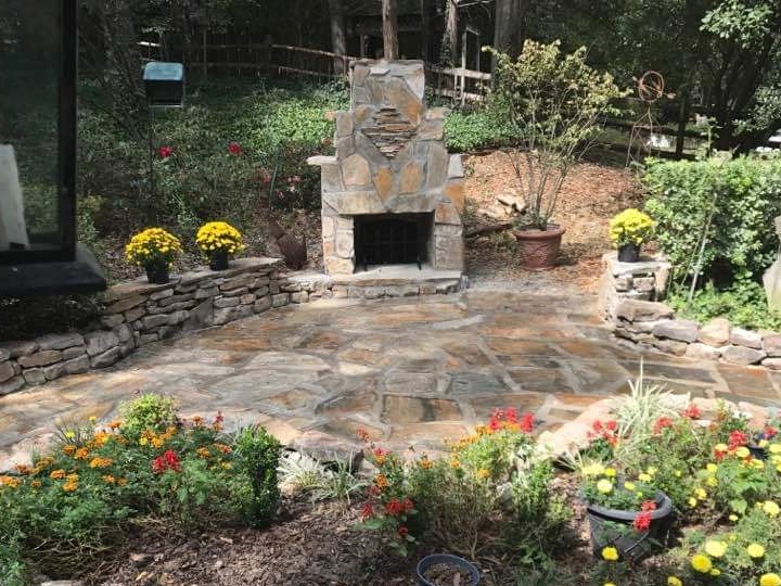 Fireplace and seating area