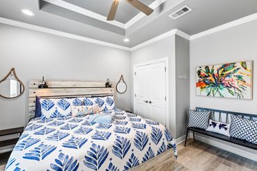 Guest Room with large screen smart tv.