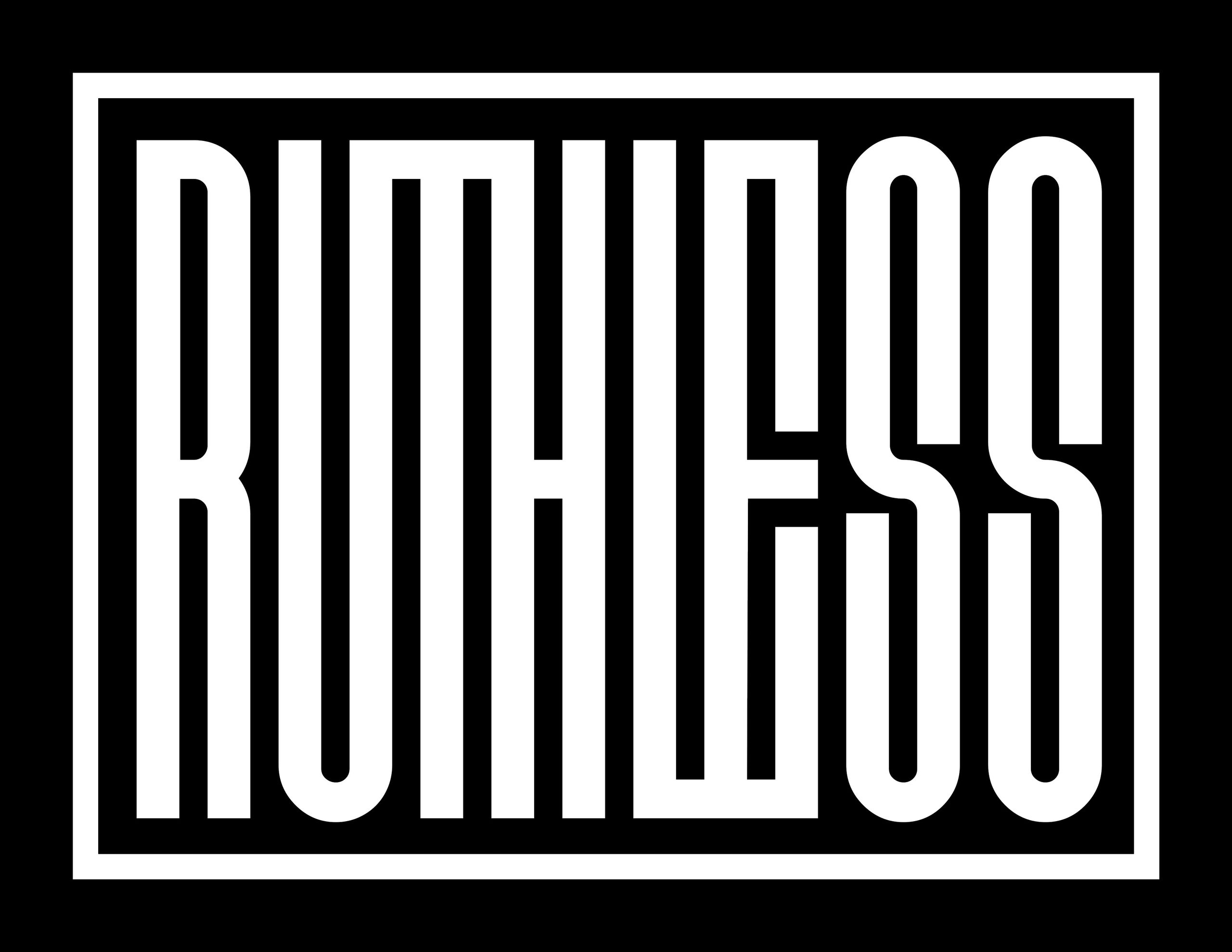 Ruthless Barbershop in Chelmsford Logo in Black and White