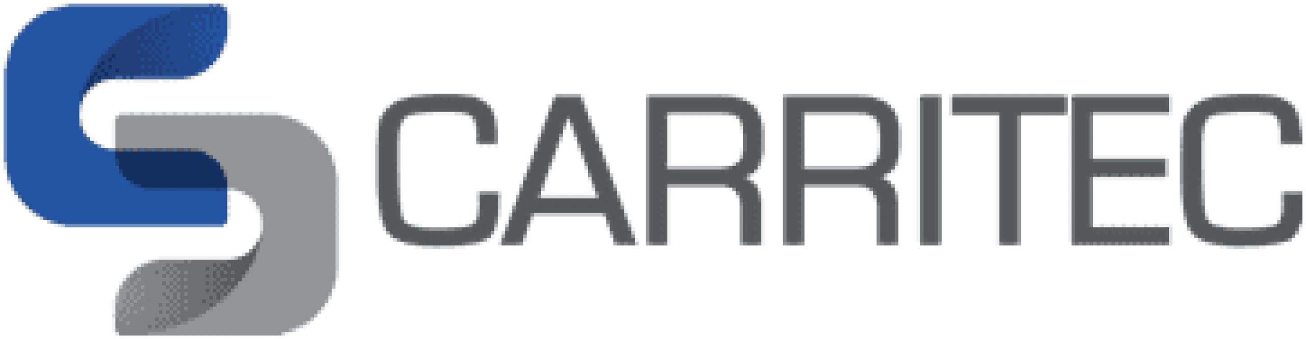 Logo for Carritec featuring intertwined shapes and text.