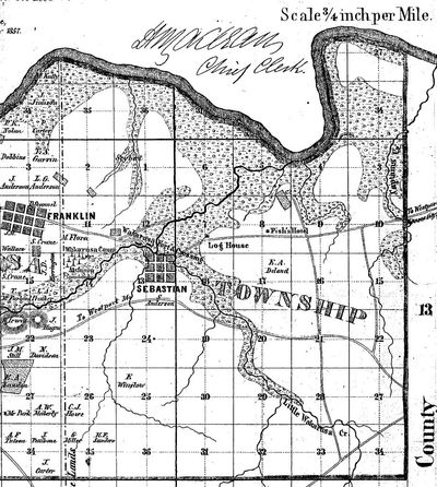 1857 map showing Fish Hotel