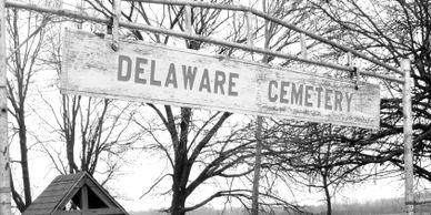 Delaware Cemetery sign, Eudora