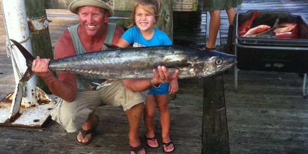 king mackerel caught while trolling on the miss ginger out of orange beach al deep sea fishing trip