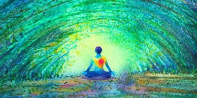 An illustration showing a person's aura
