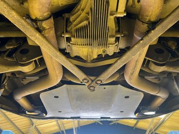 Bentley continental GT custom stainless exhaust on an MOT ramp