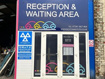 Reception area signs