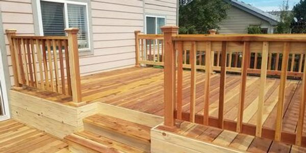 Custom redwood deck in Loveland
