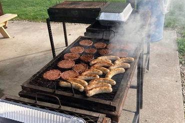 hamburgers sausages grilled catering