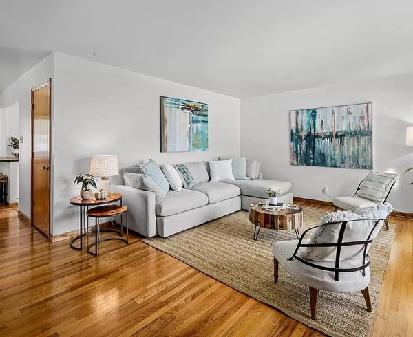 Beautiful living room with hardwood floors