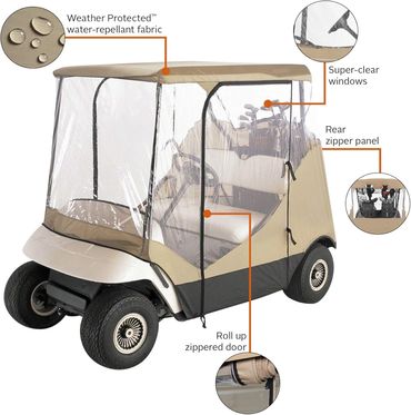 Classic Accessories Fairway 2-Person Travel 4-Sided Golf Cart Enclosure
