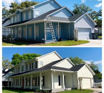 Alternate view of two-story home painted white by CBP Florida serving Baldwin Park and Winter Park
