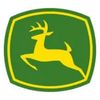 John Deere logo with a leaping deer inside a green and yellow shield.