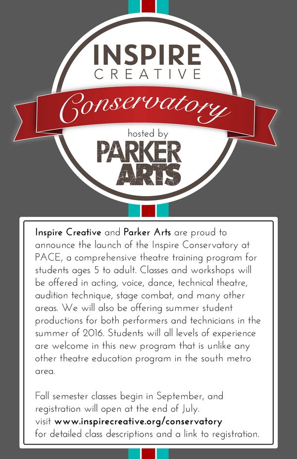 Promotional flyer for a theatrical conservatory.