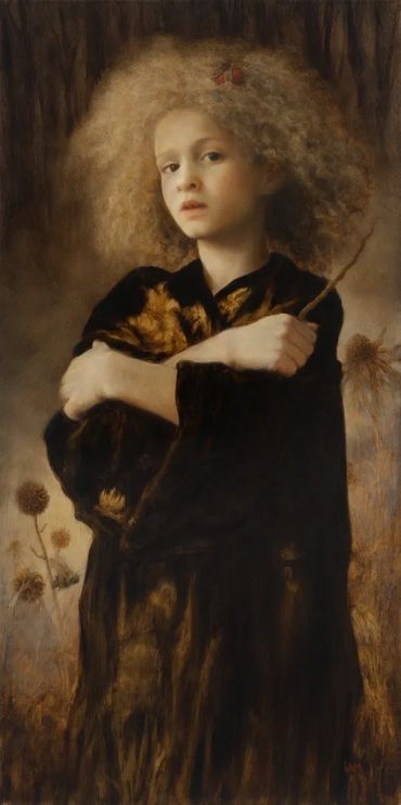 "Keeping Vigil", oil on panel, 12 x 24