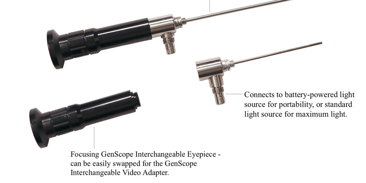 Rigid Borescope by GenScope. Stainless-Steel probe, high-resolution