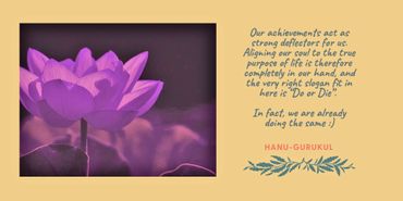 Purple lotus flower with an inspirational quote about life and purpose.